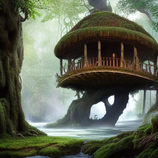 Majestic Roman Treehouse Cottage in Forest