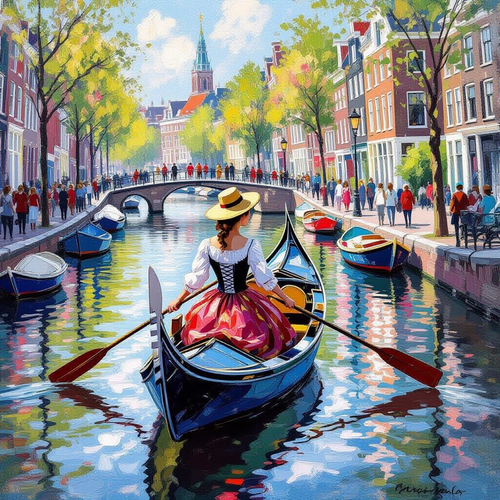 Dutch Woman Gondola Ride in Vatican City