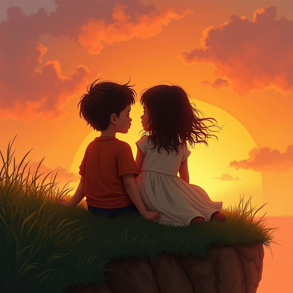 Sunset Embrace: A Romantic Silhouette