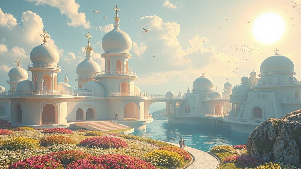 Heavenly Alien Sanctuary: A Photorealistic Paradise