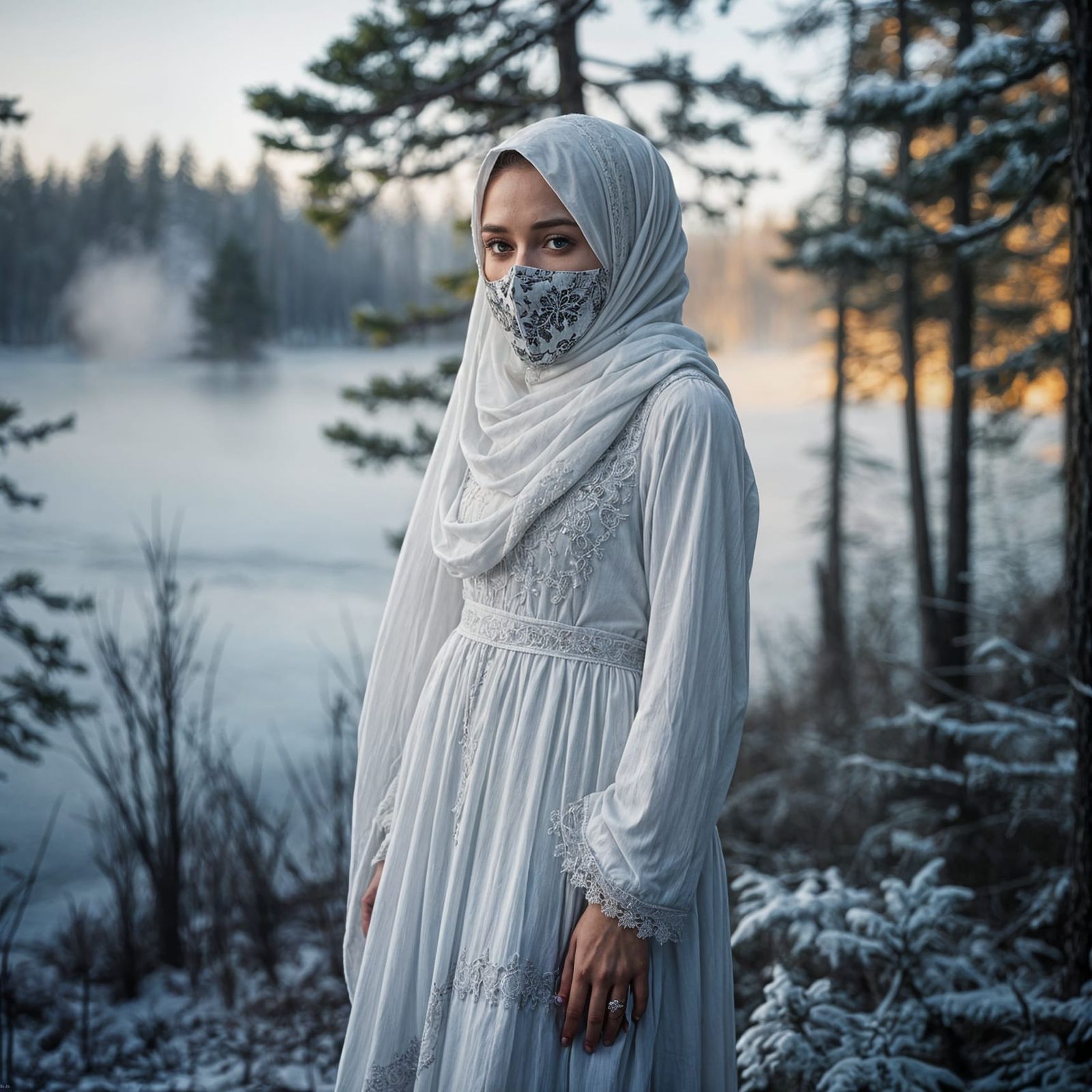 Ethereal Swedish Beauty in Forest Landscape