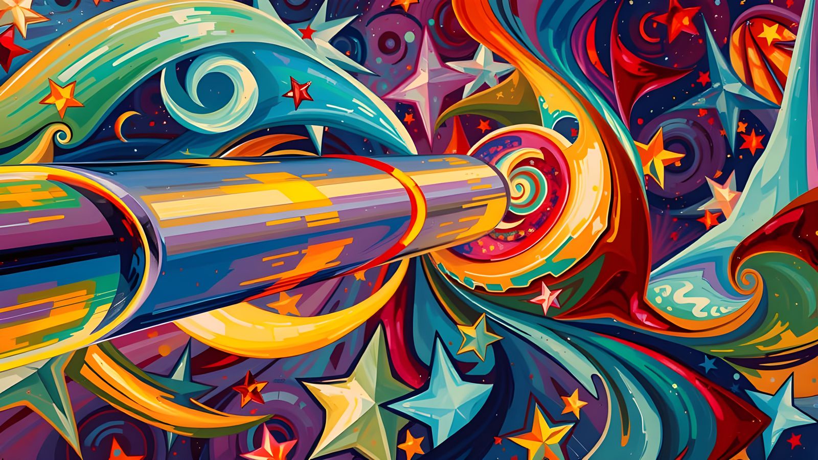 Surreal Superluminal Cylinder Blazes Through Cosmic Vortex