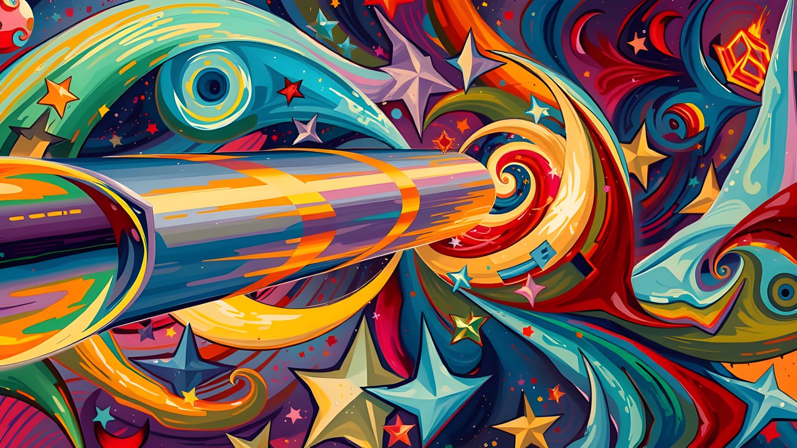 Surreal Hyper Velocity Cylinder in Deep Space