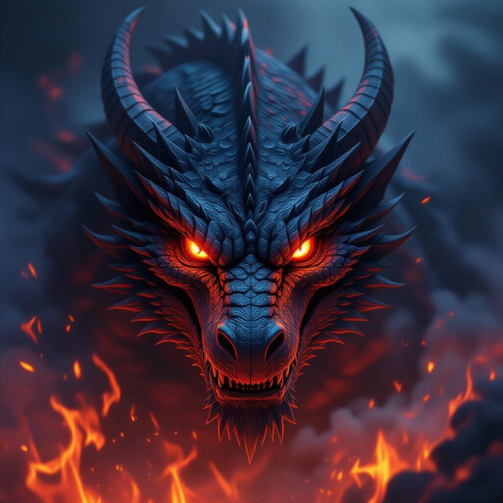 Hyper-Realistic Dragon Face in Cinematic Style