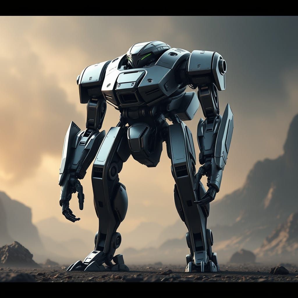 Majestic Futuristic Mech in Sci-Fi Environment