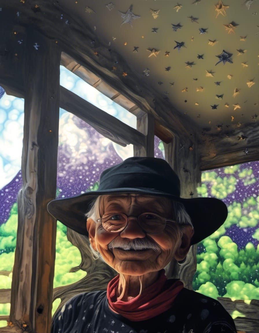 Stars Devour an Aging Figure in Dreamcore Collage