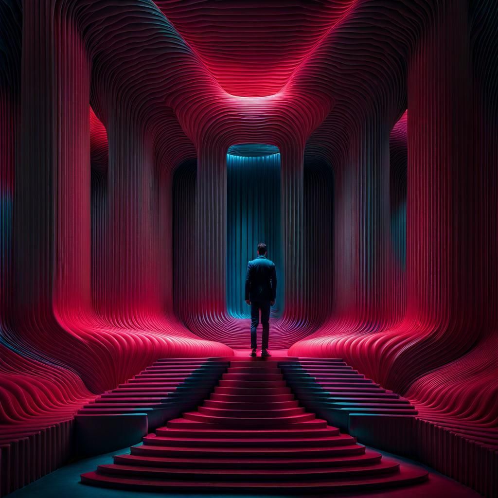 Surreal Dreamscape in Cyberpunk Timelessness