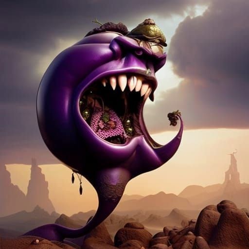 Realistic Eggplant with a Happy Expression