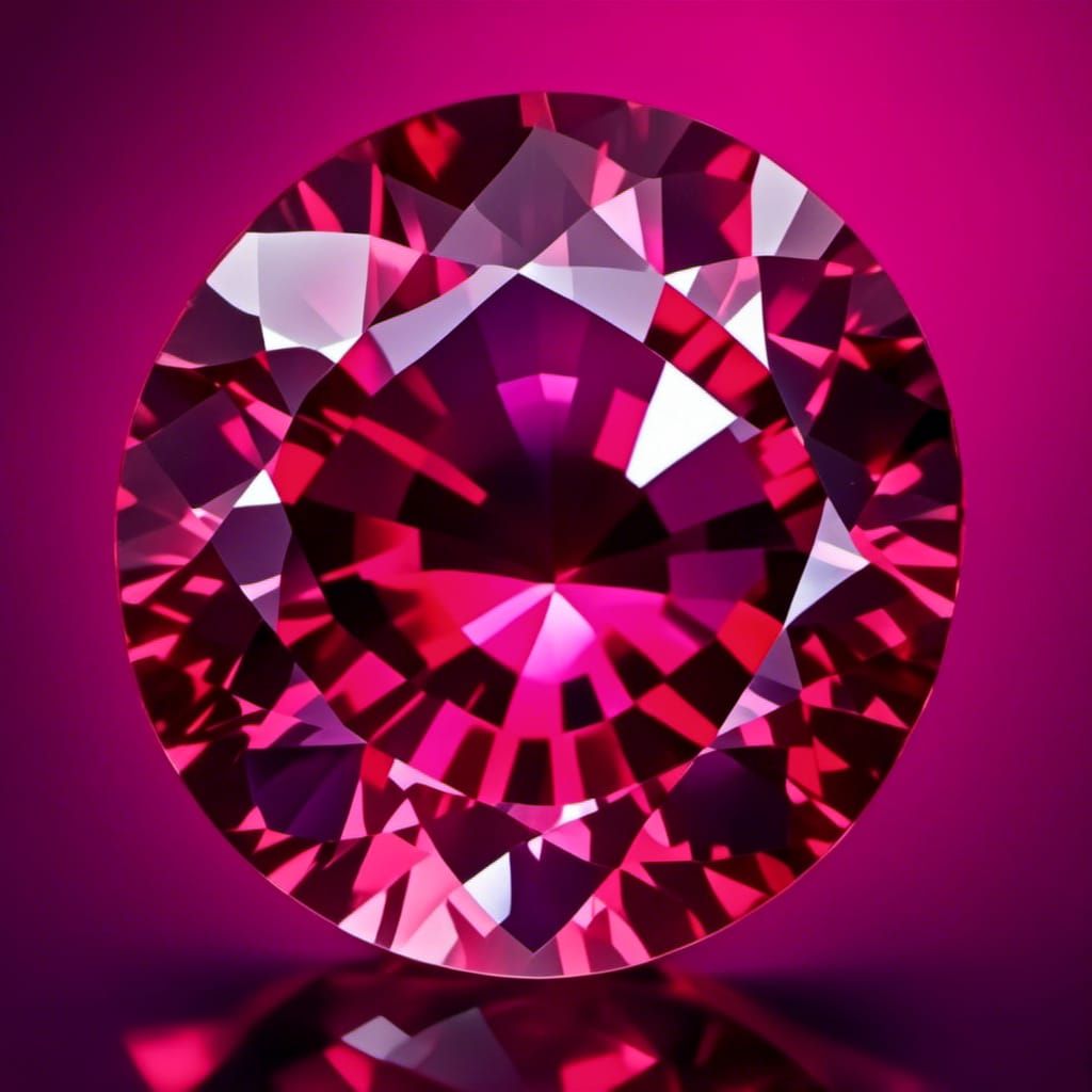 Sparkling Round Ruby Gem on Black Velvet