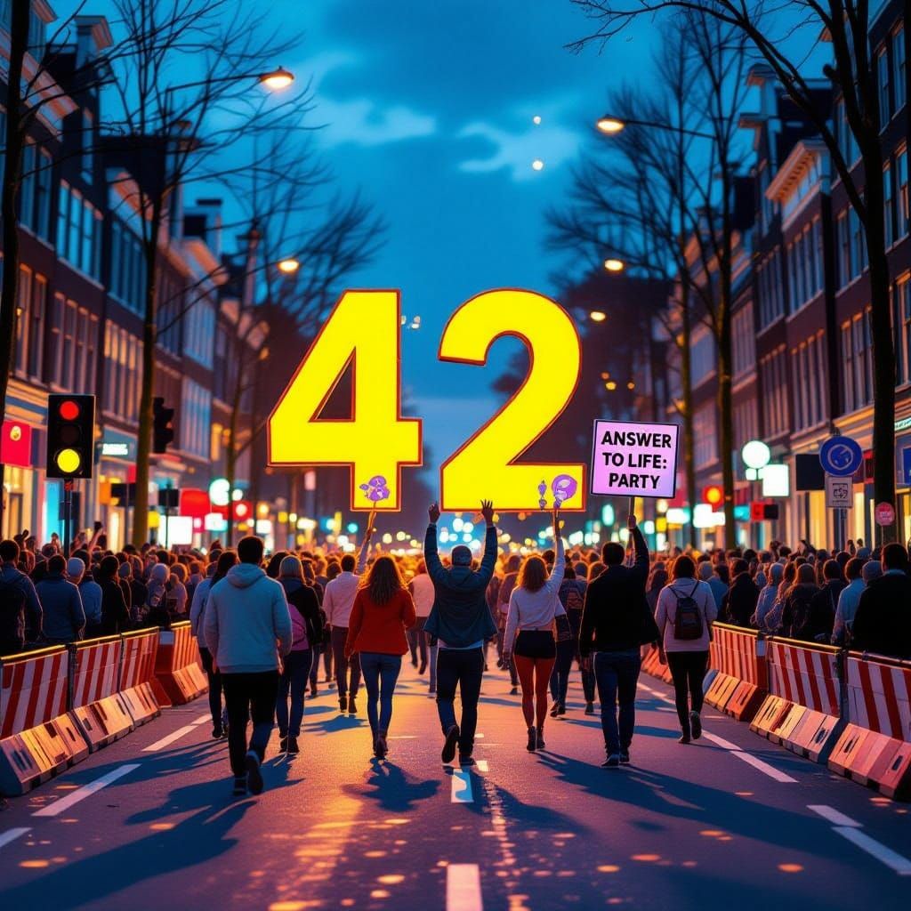 Vibrant Highway Party in Amsterdam: A Surreal Celebration in...