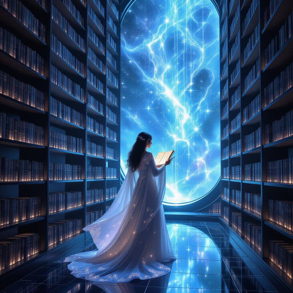 Celestial Librarian Organizes Constellations in Cosmic Libra...