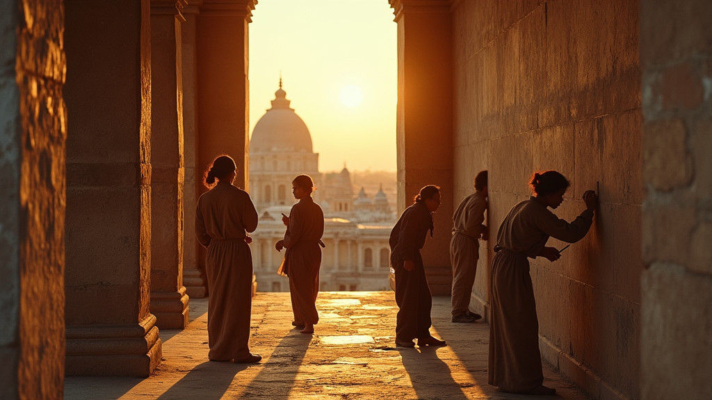 Volunteers Restore Ancient Art in Golden Light