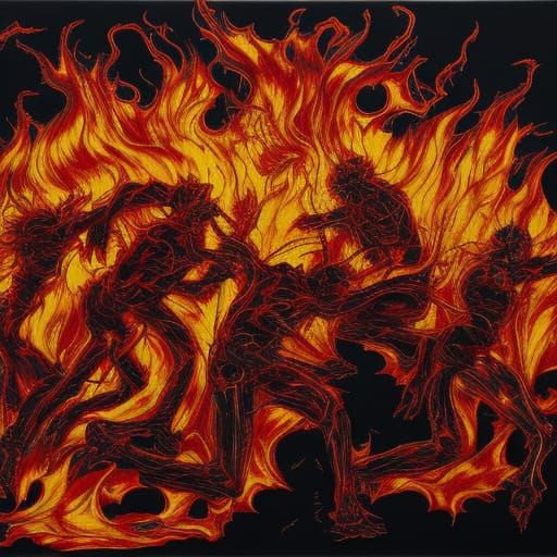 Demons Dancing in Flames: An Expressionist Vision