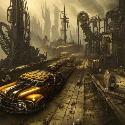 Steampunk Bumblebee Engine in Apocalyptic Wonderland