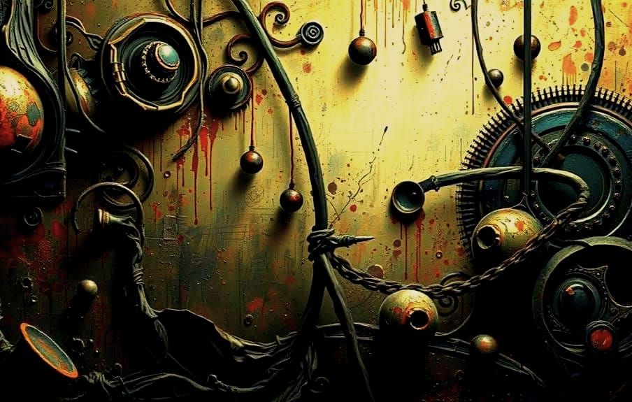 Dark Expressionist Art Piece - RustyTextures and Twisted Emo...