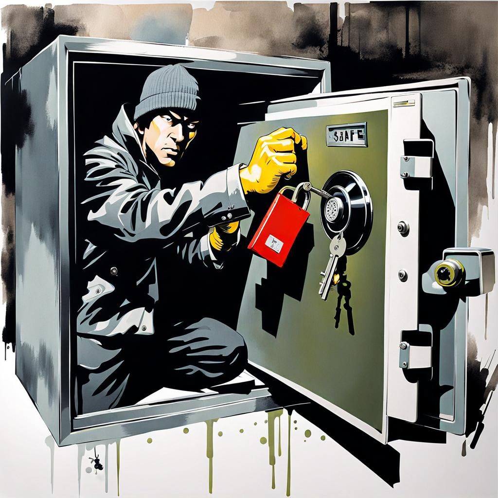 Whimsical Burglar Opening Safe, Yoji Shinkawa Style