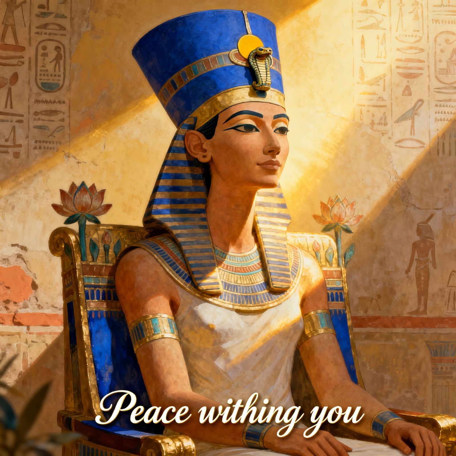 Nefertiti, Egyptian Pharaoh, Depicted in Serene Portrait