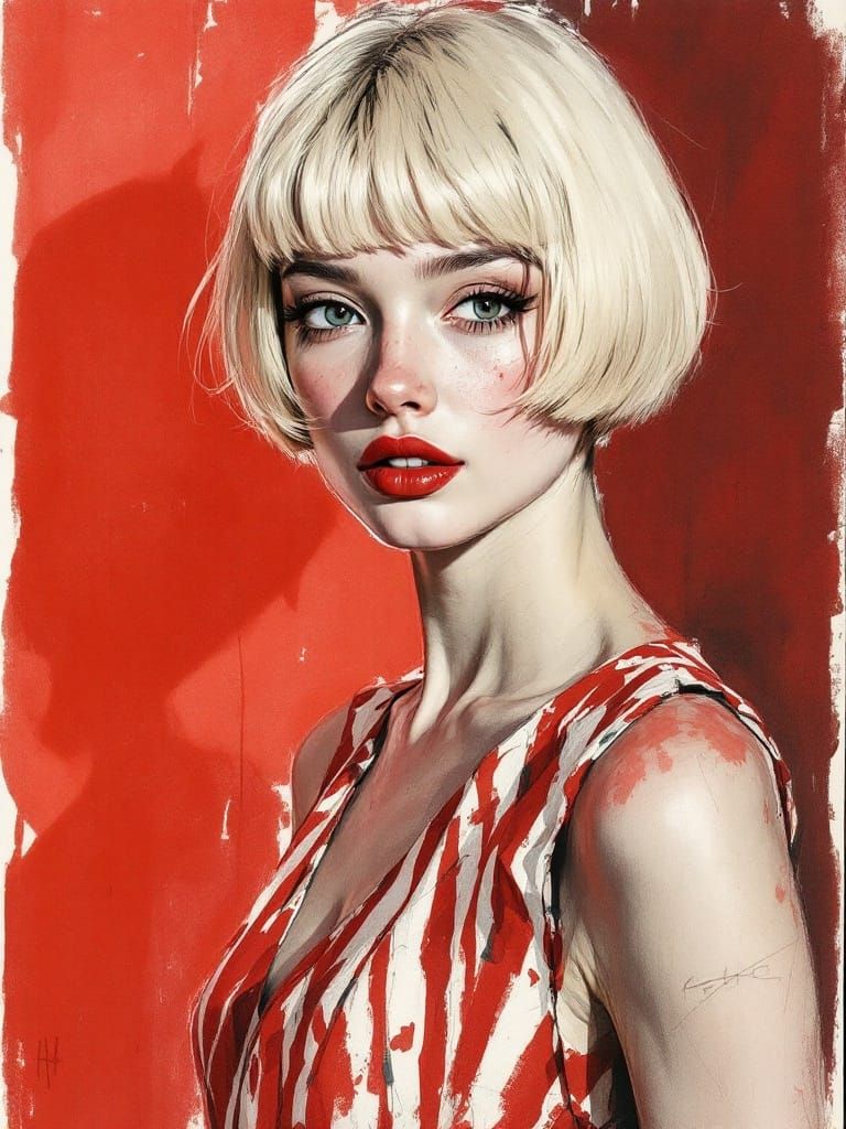 A Charcoal Sketch of Quiet Confidence in the Style of Old Ma...