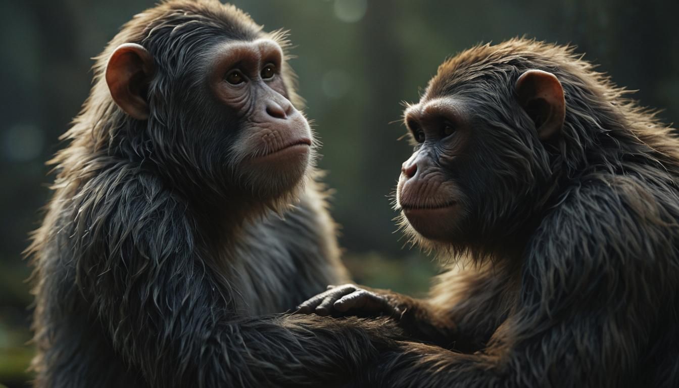 Monkey-Bear Hybrid Creature in Cinematic Style