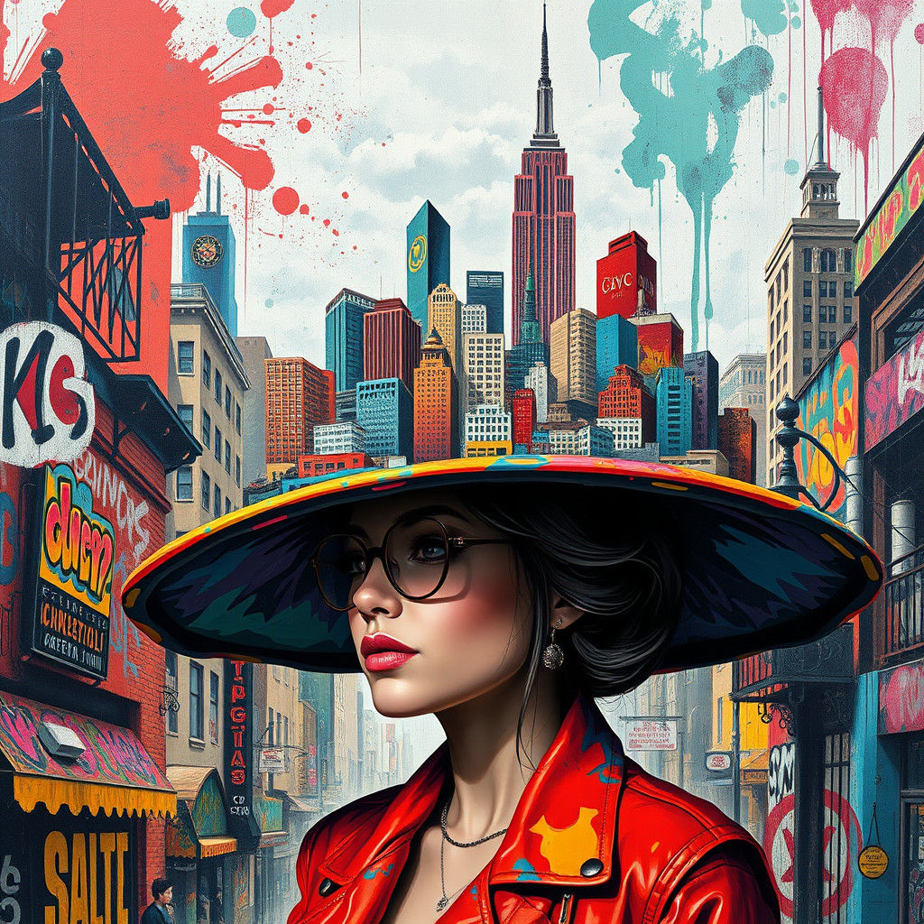 Cityscape Hat: Urban Art Masterpiece