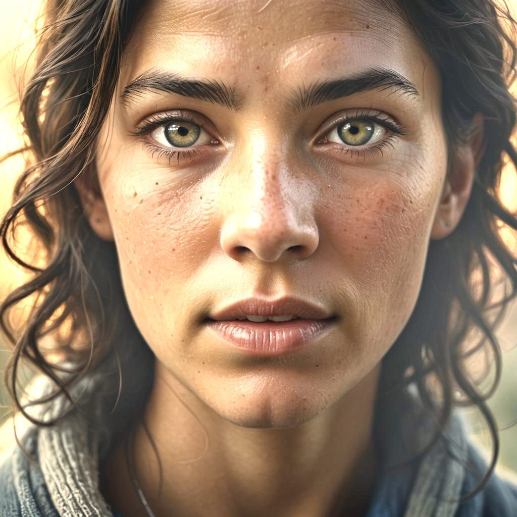 Glowing Close-Up Portrait in Professional Photography Style