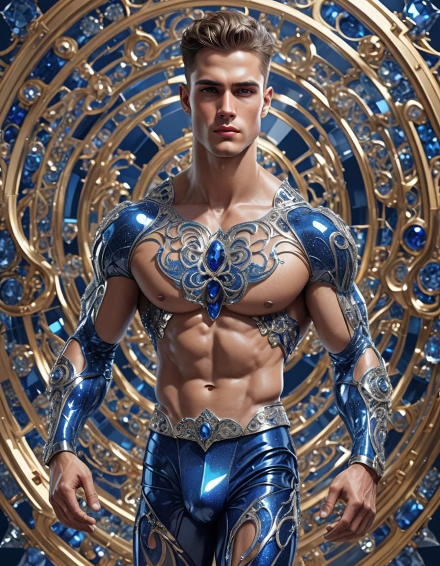 Handsome Crystal Warrior in Photorealistic Style