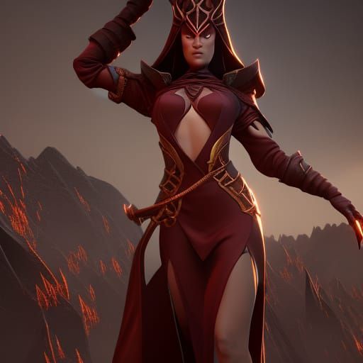 Cobra Witch in Dark Fantasy Style