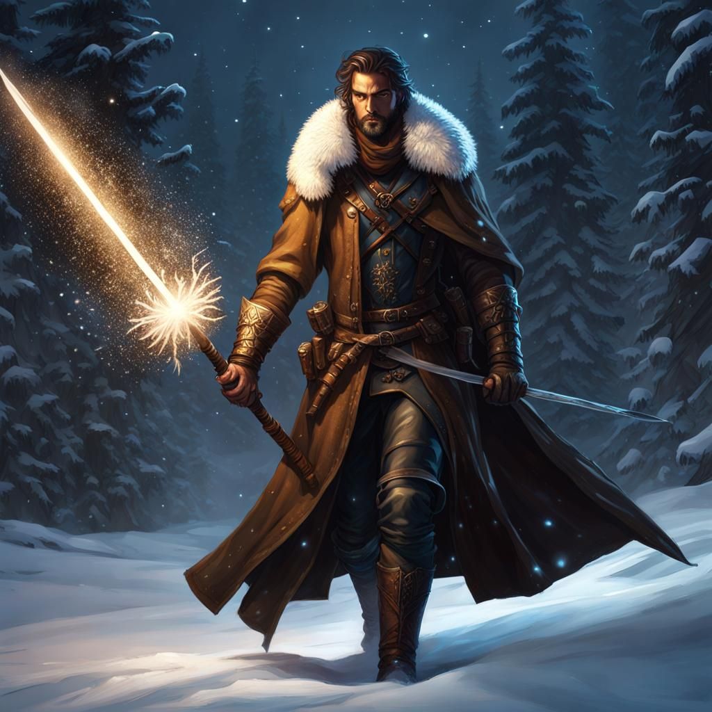 Fantasy Rogue Flies with Snowflake Rapier