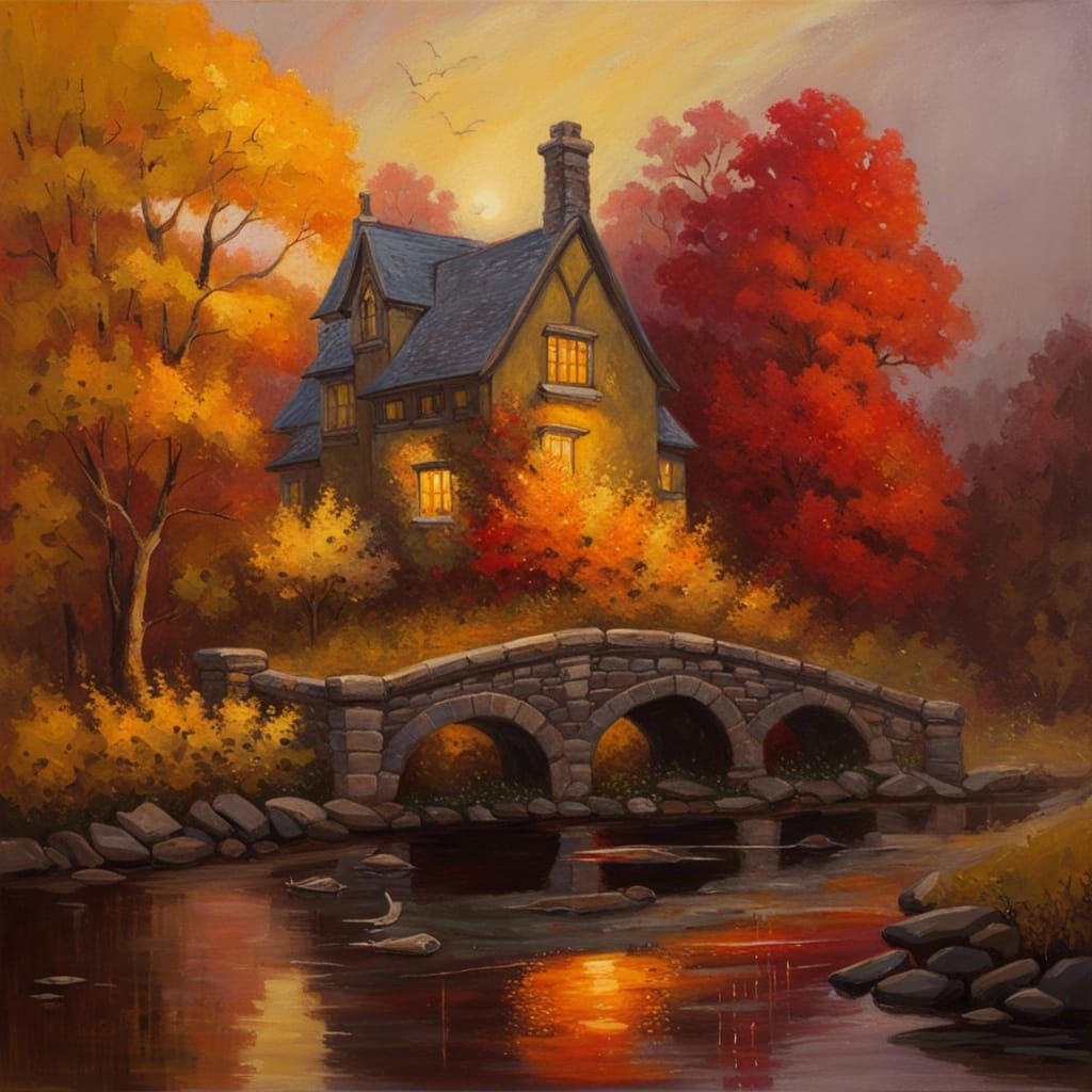 Gothic Cottagecore Victorian Home in Autumnal Forest