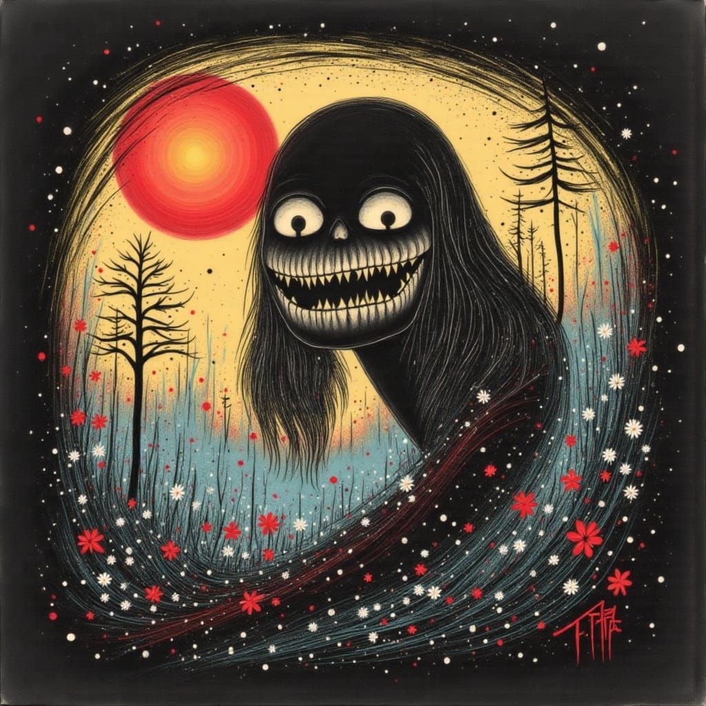 Psychosis: Illuminated Outlines and Charcoal Flux