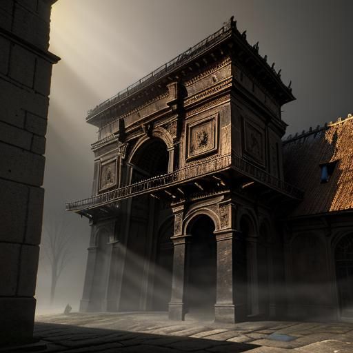 an image generation AI to create a highly accurate and detailed image of a guillotine: