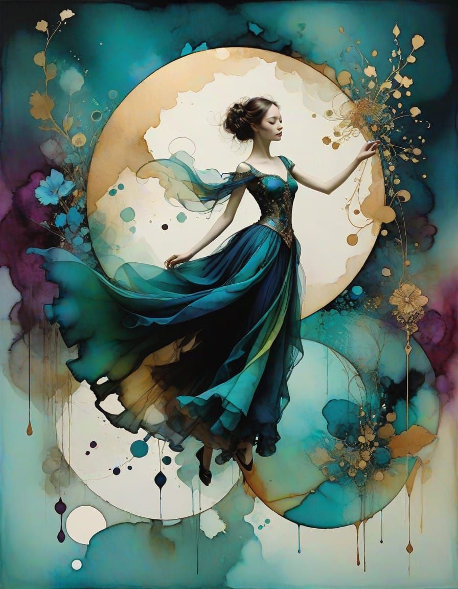 Vibrant Triadic Colors Dance in Ethereal Arabesque Patterns