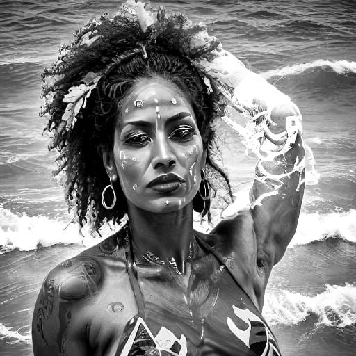 Joyful Boricua Woman Underwater: Artistic Nude