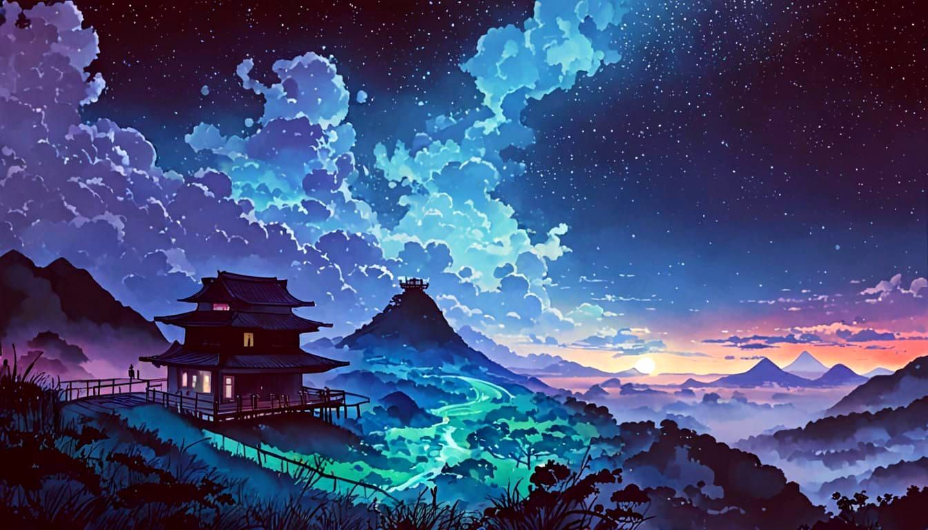 Serenity in Vibrant Anime Art Style