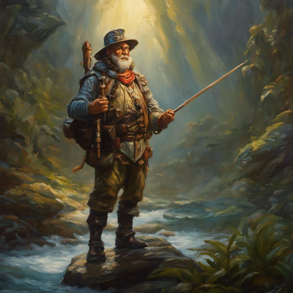 Fish Adventurer Product Shot as Oil Painting