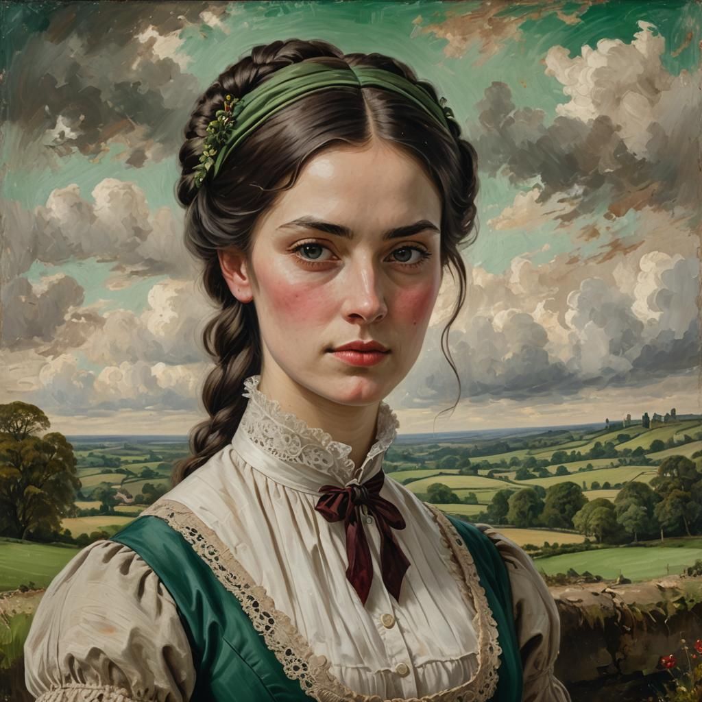 Romantic Portrait of Adeline Addams in Earth Tones