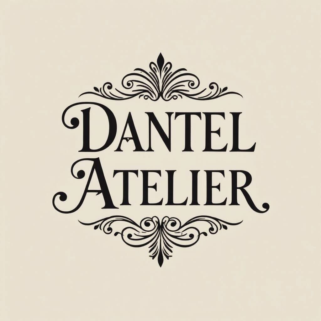 Elegant Typography Logo for Dantel Atelier in Serif Style