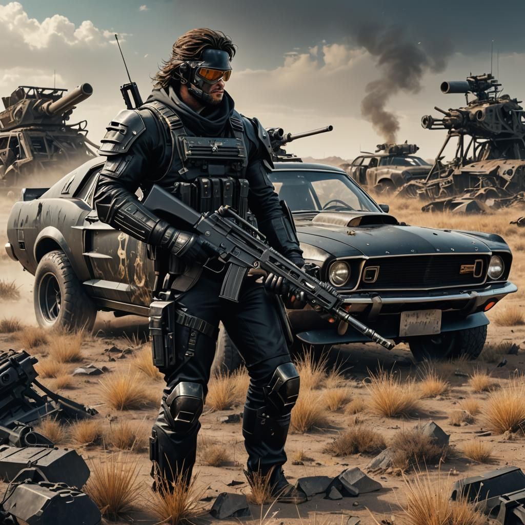 Post-Apocalyptic Mustang in Comic Book Style