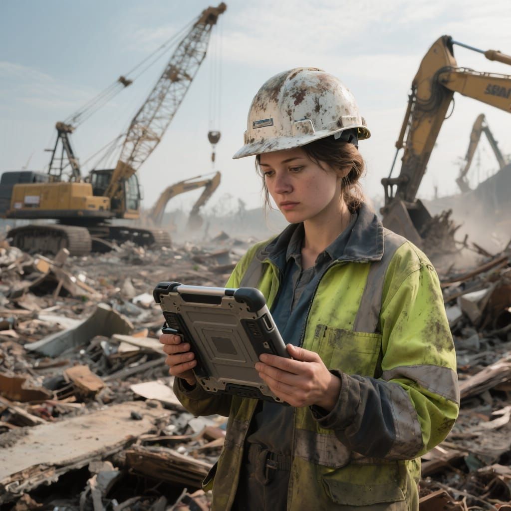 Construction Worker Controls Disaster Relief Effort