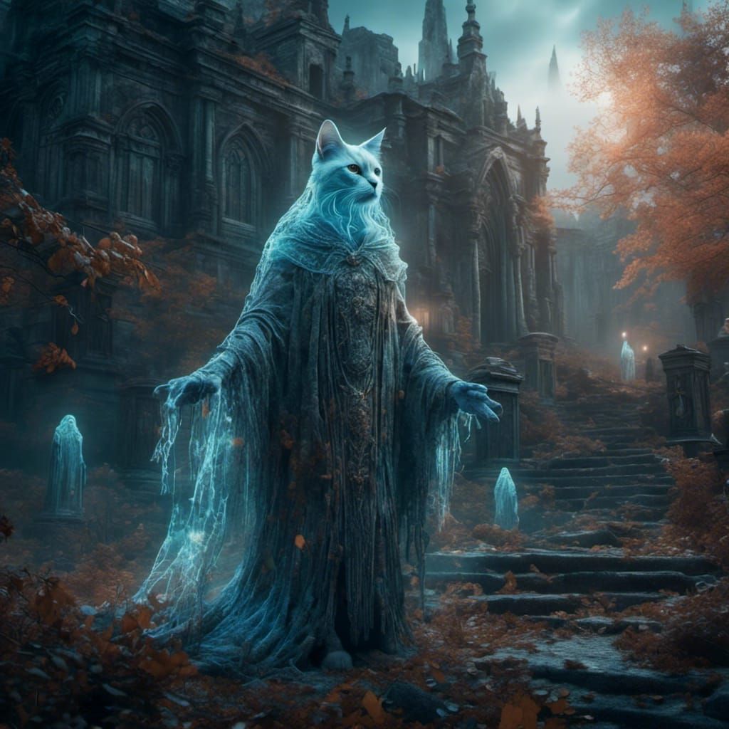 Spectral Cat in Detailed Matte Painting