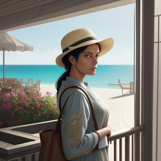 Luxurious Leather Shopper Bag in Hyperrealistic Style