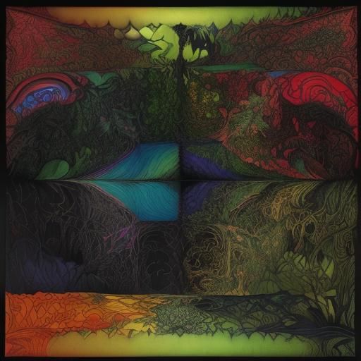 Surreal Expressionist Composition in Triadic Colors