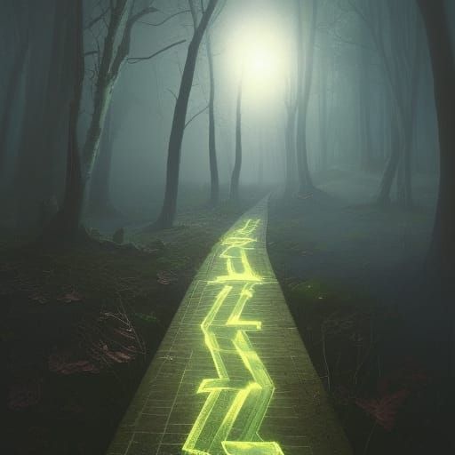 Illuminated Path to Eternity: Sinister Digital Art