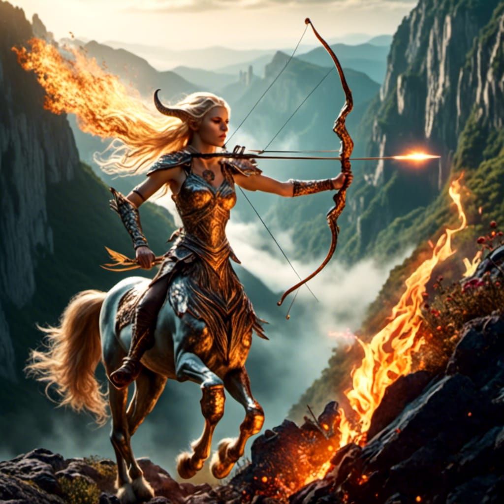 Female Centaur Archer in Fairycore Fantasy Art