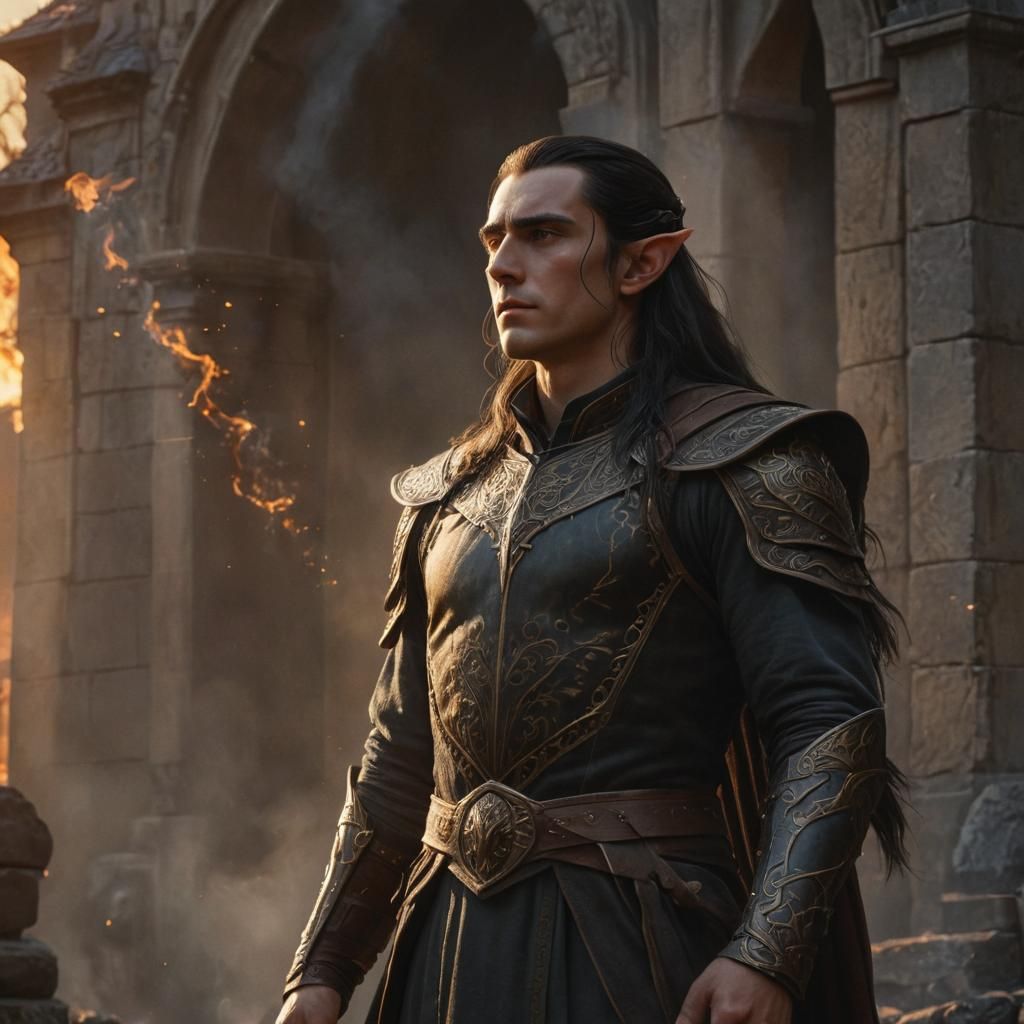 Fëanor in Setting Sun: Realistic Anime Style