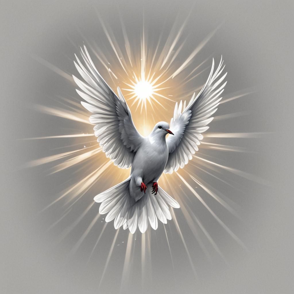 Elegant White Dove Tattoo Design in Sunlight