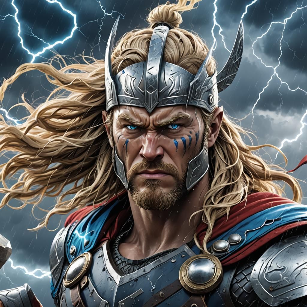 Thor, Norse God of Thunder: 3D Anime Art