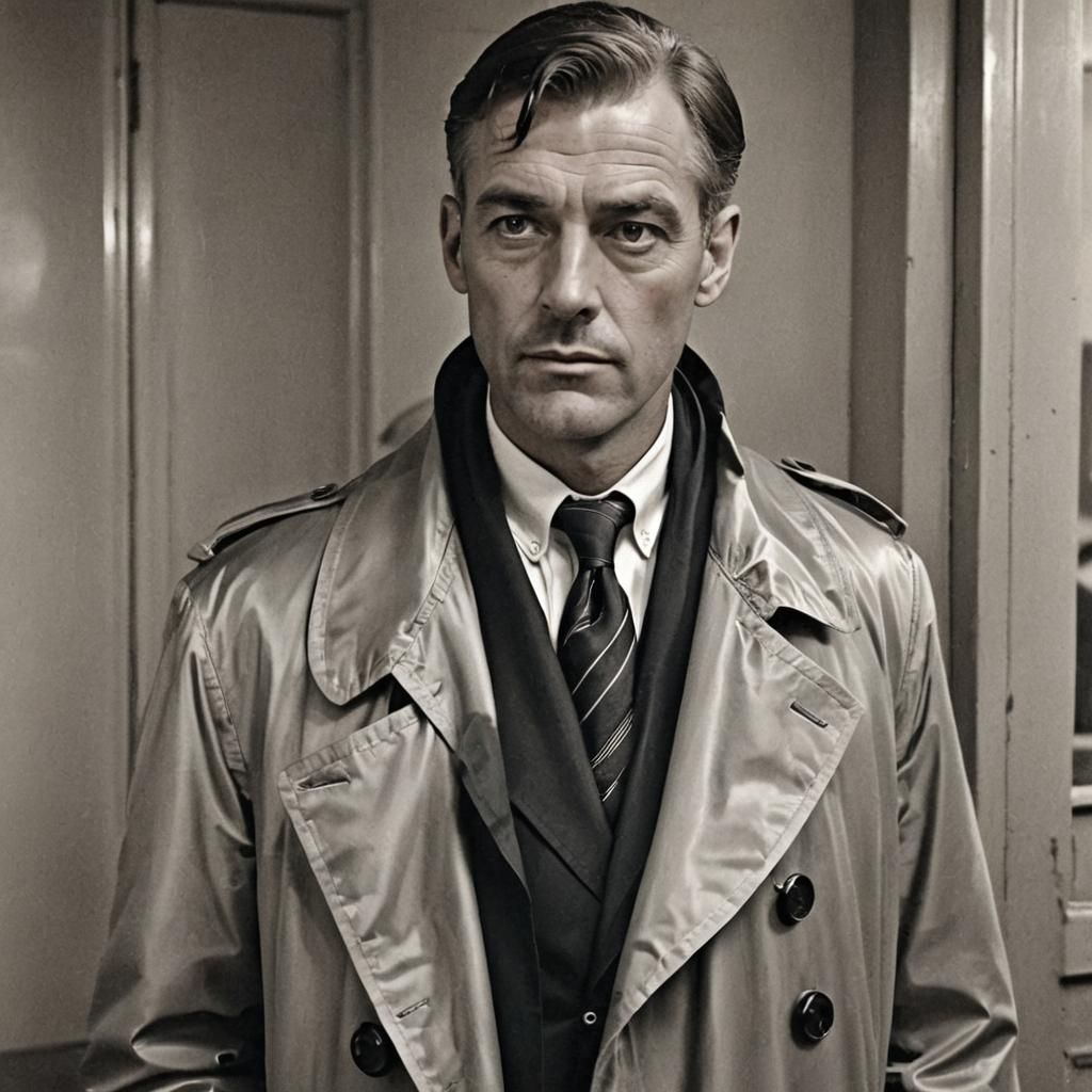 Film Noir Detective in Mirrors with Dutch Angle