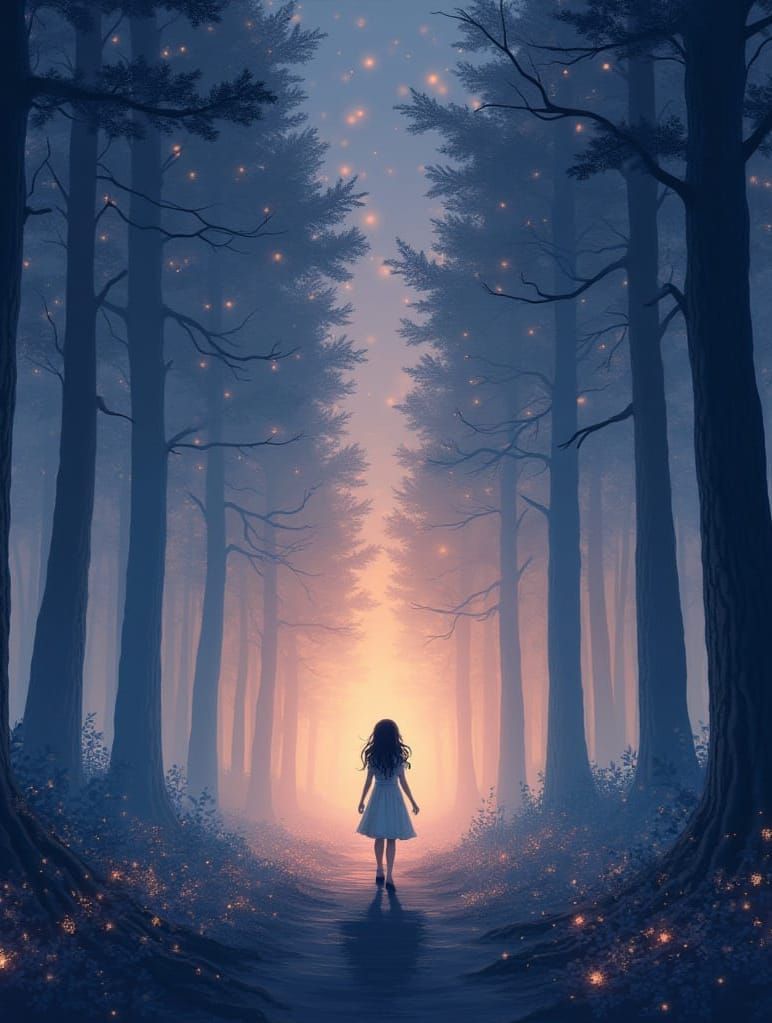 Magical Forest Journal Cover: Dreamy Twilight Scene