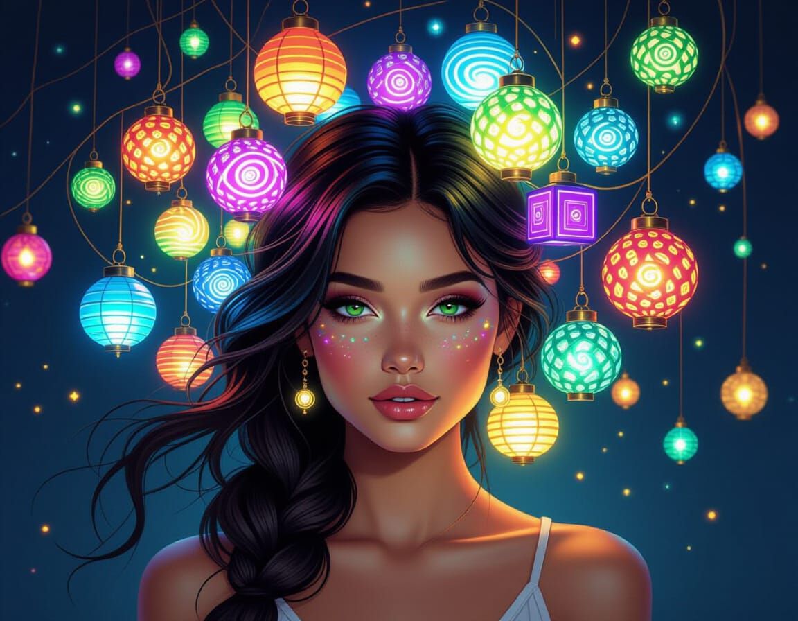 Lantern Hairstyle: A Fantasy Portrait
